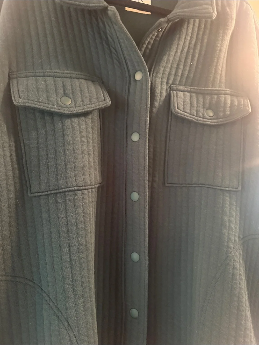 aerie OFFLINE Quilted Shacket in Deep Teal